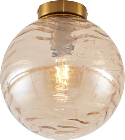 Design Deckenleuchte Pillon - Messing mit Bernsteinfarbenem Glas - Elegante Deckenleuchte Pillon aus Messing mit einzigartigem bernsteinfarbenem Glas. Ideal für Wohnzimmer, Schlafzimmer und Flur, schafft sie eine stilvolle Atmosphäre mit einem wunderschönen Lichtspiel.