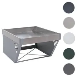 Mähroboter-Garage mit Pflanzkasten HWC-P41, Dach Unterstand Rasenmäher Metall 40x60x70cm ~ Edelstahl, verzinkt grau