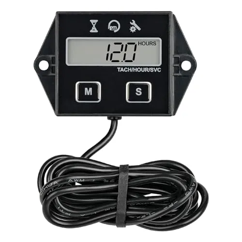 Jayron Digital Drehzahlmesser Wartungserinnerung,Herunterfahren des Benutzers,Verwendung für ZTR Rasenmäher Traktor Generator Marine Außenborder ATV Motor Schneemobil und Gasbetriebene Ausrüstung