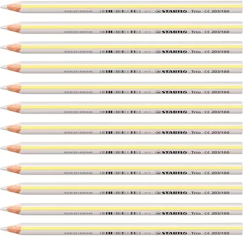 STABILO - Dreikant-Buntstift - Trio dick - 12er Pack - weiß