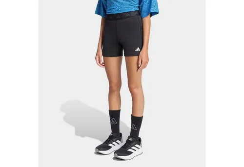 adidas Girl's TECHFIT SHORT LEGGINGS, schwarz - Eng anliegende Shorts mit elastischem Bund, ideal für aktive Mädchen. AEROREADY TECHFIT sorgt für optimale Muskelunterstützung und Feuchtigkeitsregulierung.