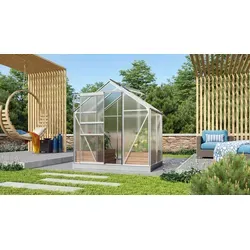 Vitavia Gewächshaus Venus 2500 - 6 mm HKP - Garten-Zubehör für Einsteiger: Mit UV-stabilisierten Hohlkammerplatten und einer kugelgelagerten Schiebetür bietet das Venus Gewächshaus optimale Bedingungen für Ihre Pflanzen.