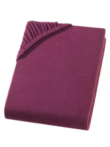 yadetextil Spannbettlaken Spannbettlaken, Jersey, Gummizug: Rundumgummi, Baumwolle Spannbettlaken 180x200-200x200 cm bis 25 cm Höhe, Bordeaux