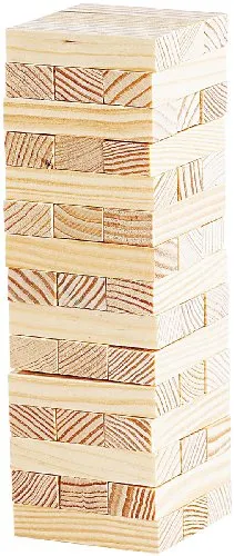 Playtastic Holzturm Spiel: Geschicklichkeitsspiel Wackelturm mit 48 Spielsteinen aus Holz (Wackelturm Spiel, Holzspiel Turm, Geschenkideen)