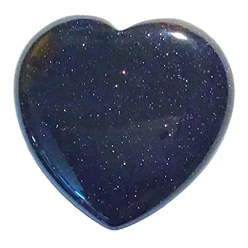 Steinfixx® - Grosses Edelstein Herz I Heilstein I Glücksstein I Chakra-Stein I Taschenstein | Massagestein | Geschenk für die Liebsten (Blaufluss)