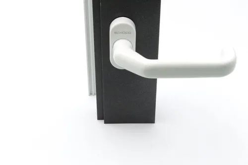 Schüco Türdrücker RAL 9016 weiß, Halbgarnitur 210712 - Türklinken & -griffe, elegantes Design in RAL 9016 für stilvolle Türen, langlebig und robust mit einem Gewicht von nur 0.24 KG.