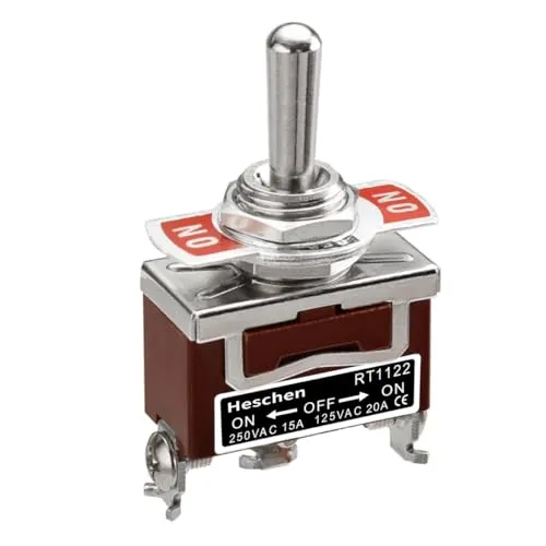 Heschen Metall-Kippschalter, RT1122, SPDT, Dauerlicht, EIN/AUS/EIN 3 Positionen, 15A 250VAC, CE