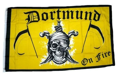 Flagge / Fahne Dortmund on Fire gelb Hissflagge 90 x 150 cm
