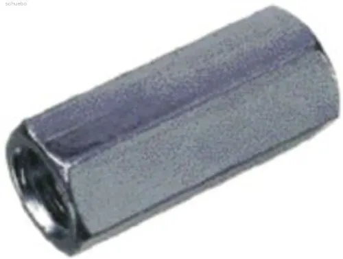 Dresselhaus 0/0913/001/6,0/20/ /74 Verbindungsmuttern (Distanzmuttern) Sechskant, M 6 x 20, galv. verzinkt, 100 Stück