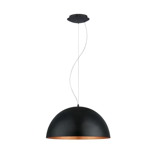 EGLO Pendelleuchte Gaetano 1 - Industrial Hängelampe in Schwarz und Kupfer - Hängeleuchte aus Stahl mit stilvollem Design, ideal über dem Esstisch oder im Wohnzimmer. E27 Fassung, dimmbar, Ø 53 cm - setzt moderne Akzente in jedem Raum.