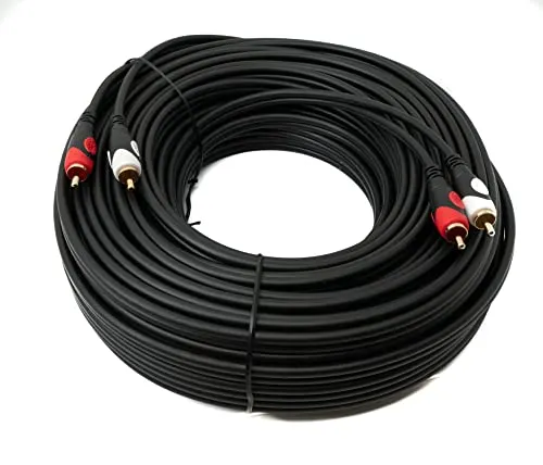 System-S Cinch 2 RCA Kabel 30 m - Stereo AV Adapter in Schwarz - HiFi-Kabel für hohe Klangqualität, ideal für Heimkino und Musikanlagen. Mit einer Länge von 30 m perfekt für flexible Verbindungen.
