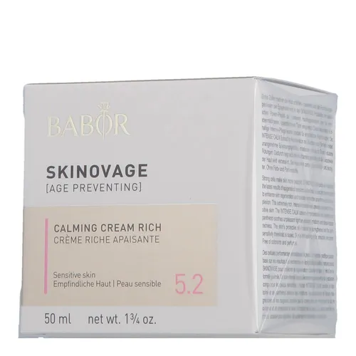 BABOR Skinovage Calming Cream Rich 50 ml - Gesichtspflege für empfindliche Haut, reichhaltige Creme mit DNA-schutzenden Wirkstoffen, die vor UV-Strahlen schützt und das Hautgleichgewicht wiederherstellt.