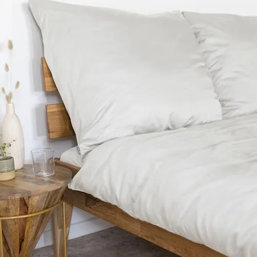 AGAPIE - Bambus Lyocell Kopfkissenbezug 80x80 cm - Creme-Weiß, 100% Bio Oeko-Tex 100, für Allergiker, Antibakteriell, Ganzjahres-Bettwäsche, Atmungsaktiv, Geruchshemmend, Besonders sanft
