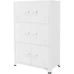 ML-Design Aktenschrank 75x40x120 cm - Freistehender Büroschrank aus Stahl - Büroschränke mit 6 Türen und 3 großen Fächern für optimale Organisation. Robustes, pulverbeschichtetes Design mit Magnetverschluss und abnehmbaren Füßen für flexible Nutzung.