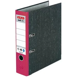 herlitz maX.file nature Ordner rot marmoriert Karton 8,0 cm DIN A4, 1 St.