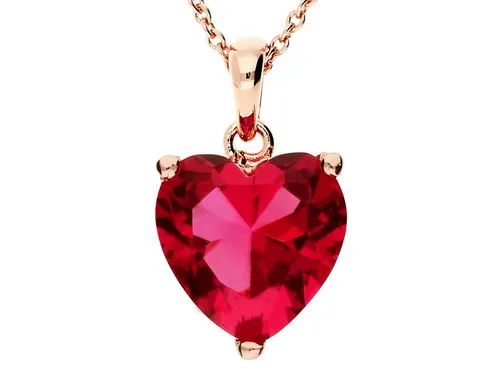 LÖB Kette mit Anhänger 18K Roségold vergoldet Kette Zirkonia Stein kleines Herz Anhänger rot (Geschenke für Frauen Beste Freundin Mutter Mama Damen zum Geburtstag Weihnachten Weihnachtsgeschenke, Inkl. Schmuckbox), Damen Halskette Herzen Herzform Gltizer Strass Herzanhänger Herzkette