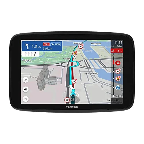 Tomtom LKW Navigationsgerät GO Expert 5 Zoll - Navigationsgerät für große Fahrzeuge mit individuellem Routenplan, Stauumfahrung dank Tomtom Traffic und aktuellen Weltkarten für sichere Fahrten.