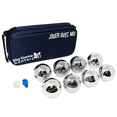 Big Game Hunters 8 Boules Set mit Rostschutz und Luxuriöser Tragetasche aus Segeltuch