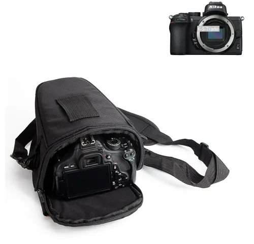 K-S-Trade Kameratasche für Nikon Z 50 - Kameratasche für Nikon Z 50, stilvolle Umhängetasche in Schwarz mit praktischem Schulterriemen für sicheren Transport und schnellen Zugriff auf Ihre Kamera.