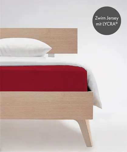 fleuresse Comfort Spannbettlaken - bordeaux-rot - Spannbetttuch aus 96 % Baumwolle, 4 % Elasthan, mit Rundumgummizug für perfekten Sitz. Hautsympathisch, atmungsaktiv und schadstoffgeprüft nach Ökotex-Standard 100. Ideal für Matratzen bis 26 cm Höhe.