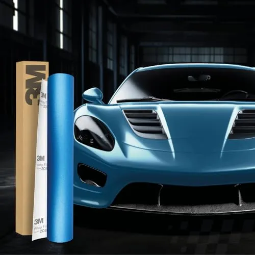 3M 2080 Car Wrapping Folie 30x152cm Selbstklebende Autofolie für Auto Motorrad Boot 3D Lackschutzfolie mit Luftkanälen zum Folieren (M227 Matte Blue Metallic)