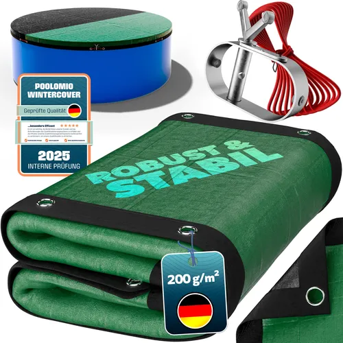 Poolabdeckung Winter rund 366 cm (Pools Ø 320-370 cm) | 200g/m²