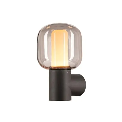 SLV OVALISK Outdoor LED Wandaufbauleuchte - CCT Switch 3000/4000K - Hochwertige Wandaufbauleuchte aus echtem Glas, dimmbar mit CCT Switch für individuelle Lichtgestaltung im Außenbereich.