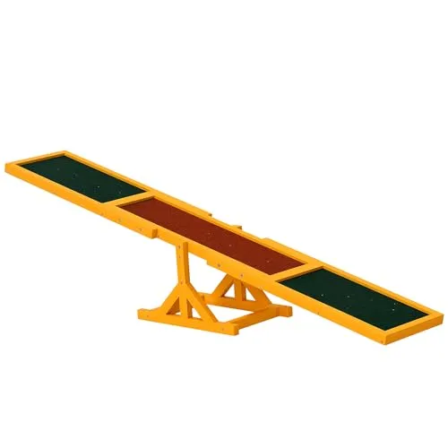 PawHut Hundewippe Tannenholz - Agility Spielzeug - Tierspielzeug für Agility, mit rutschfester Oberfläche für besseren Halt und Förderung der Balance deines Hundes.