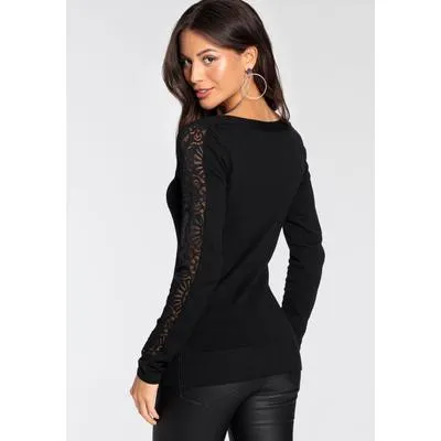 Strickpullover MELROSE Damen, Gr. 44 schwarz