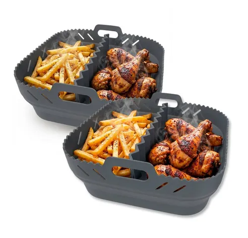 GOURMETmaxx Silikonform für Heißluftfritteuse 2er-Set mit Trennwand