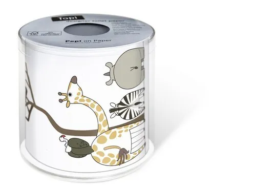 Toilettenpapier Rolle Animals Lustige Tiere aus Afrika Elefant Nashorn 3-lagig