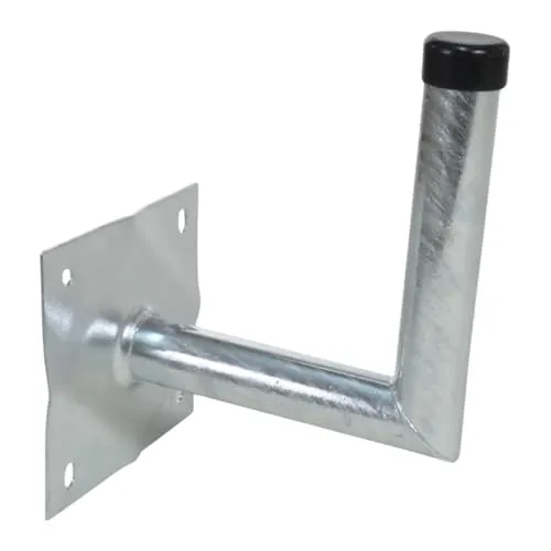 Erwin Weiß GmbH Wandhalterung Stahl Abstand 25 cm I Wandhalter für Satellitenschüsseln & Wetterstationen I Stahlrohr Durchmesser 48 mm I Winkel Wandhalterung für Sat Antenne