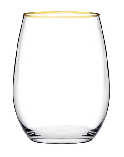 Pasabahce AMBER GOLD 420725 Trinkglas 6er Set - Wassergläser mit elegantem goldfarbenem Rand, ideal für besondere Anlässe und stilvolle Tischdekoration.