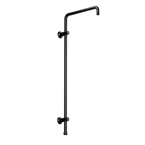 JOHO Edelstahl Duschstange mit Variable Wandbefestigungen, Wandstange Regendusche Brausearm Brausestange Duschsäule mit fester Länge 92cm Schwarz