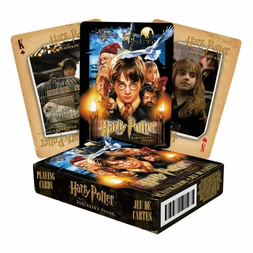 Harry Potter Spielkarten Stein der Weisen - Offiziell lizenzierte 54er Spielkarten, ideal für Poker und Skat, hochwertig verarbeitet und im magischen Design