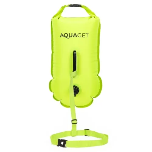 Aquaget Schwimmboje Dry Bag 15L – Aufblasbare Sicherheitsboje mit wasserdichtem Fach