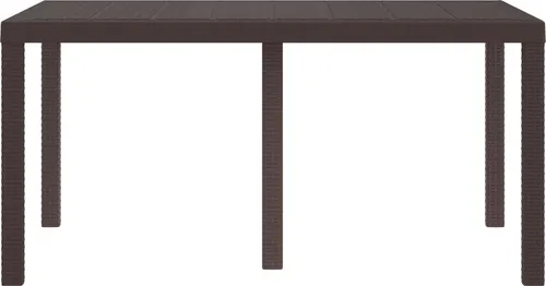 vidaXL Großer rechteckiger Esstisch im Freien in Braun - Esstisch für 6 Personen, UV-beständig und aus robustem synthetischen Kunststoff, ideal für Balkon oder Terrasse. Leicht montierbar und perfekt für Outdoor-Events!