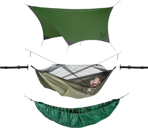 AMAZONAS Ultralight Outdoor Hammock Set - Hängematten & Hängestühle: Ultraleichte und vielseitige Hängematte mit integriertem Moskitonetz, ideal für Trekker und Abenteurer, belastbar bis 200kg.
