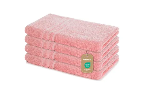 Lavea Handtuch Elena 500gr/m², 50x100cm - Weiches Frottee Set (4 St) - Hochwertiges Handtuchset in eleganter Elena Reihe, aus 100% Baumwolle, OEKO-TEX zertifiziert und fusselfrei. Ideal für jeden Hauttyp und in 16 Farben erhältlich.