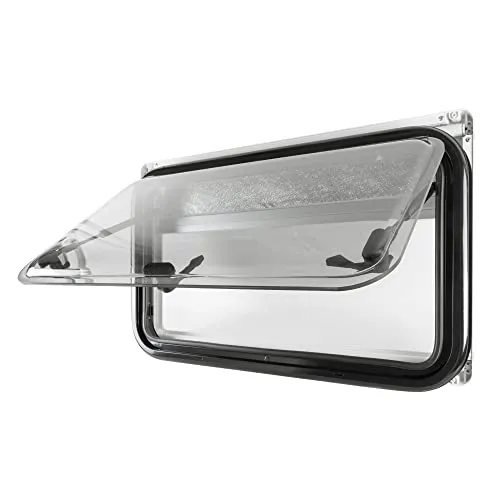Caravan Seitenfenster push up aufklappbar Ausstellfenster Insektenschutz Sonnenschutz Sichtschutz Fliegengitter Verdunklungsrollo, Wohnwagen Seitenfenster:500x350mm
