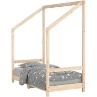 vidaXL Kinderbett 70x140 cm aus massivem Kiefernholz - Robustes Kinderbett aus massivem Kiefernholz, ideal für Kleinkinder von 18 Monaten bis 4 Jahren. Praktisches Design mit Platz für Bettvorhänge für mehr Privatsphäre und Spielraum.