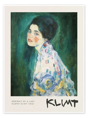 Posterlounge Wandbild Bildnis einer Dame, Gustav Klimt, erhältlich als Poster, Leinwandbild, Wandsticker oder Acrylglasbild