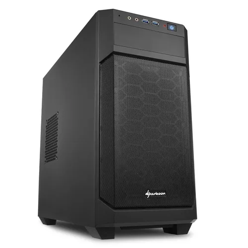 Sharkoon V1000 PC-Gehäuse schwarz - Elegantes Design mit kabelloser Frontblende, abnehmbaren Staubfilter und flexibler Lüfterkonfiguration für optimierte Kühlung