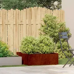 vidaXL Pflanzkübel Rostig 80x80x30 cm - Garten-Zubehör aus wetterfestem Stahl, ideal für stilvolle Bepflanzungen mit viel Platz für Pflanzen und robustem Design für langfristige Nutzung.