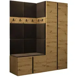 Mirjan24 Garderoben-Set Eiche Artisan, Braun, 158x186 cm