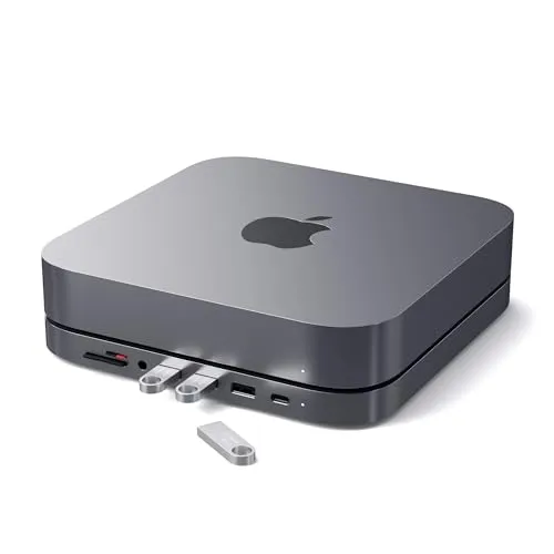 Satechi St-Abhfm USB-C Hub mit 4 Ports - USB Hub für effiziente Konnektivität, ermöglicht den Anschluss mehrerer Geräte gleichzeitig und unterstützt schnelles Datenübertragen.