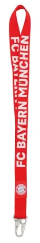 FC Bayern München Schlüsselband mit großem Karabiner | ROT | Lanyard | Keylace | FCB