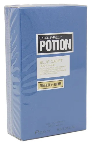 Dsquared Potion Blue Cadet Body Wash 200ml - Herren Body Wash mit erfrischendem Duft, reinigt sanft und belebt die Sinne für einen energischen Start in den Tag.