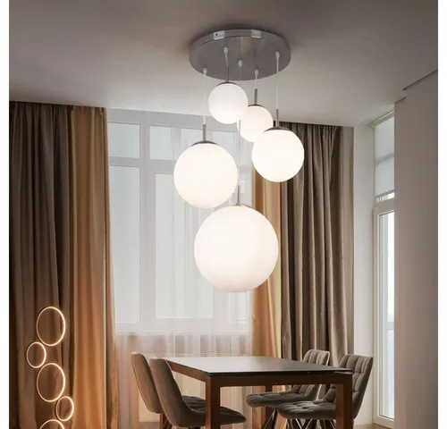 GLOBO Hängeleuchte BALLA 1581-5 mit 5 Opal Glas Kugeln von GLOBO LIGHTING