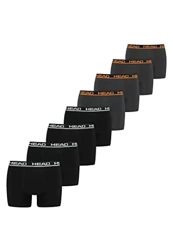 HEAD Herren Basic Boxershorts 8er Pack dunkelgrau schwarz S
